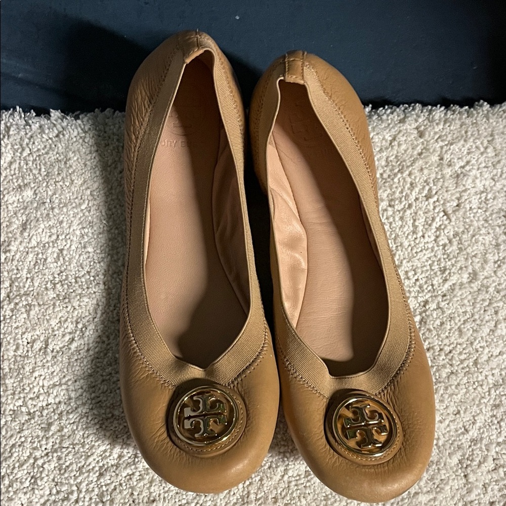 Tory Burch Brown Leather Flats